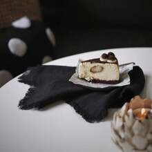 8pcs/Pack Black Fringed Napkins (32x32cm) - Black - View 2