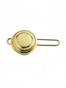 1pc Tea Strainer Filter With Stainless Steel Golden Drum Shape Tea Infuser & Tea Tin For Chinese Gongfu Tea Set Back To School - Gold - View 4