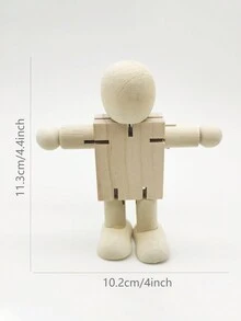 3 Pieces Of Wooden White Embryo Diy Wooden Figurines With Multiple Shapes And Free Deformation, Fun Ornaments, Wooden Ornaments - Wood Color - View 8