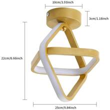 24w Led 吸頂燈,現代化金屬吸頂燈,金色方形吊燈裝置,適用於客廳飯廳臥室裝飾,冷白光6000k - 金色 - 查看 3