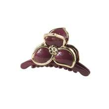 1入金邊女士爪夾，簡約時尚花瓣髮夾，多功能髮夾 - 藍色 - 查看 7