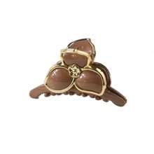 1入金邊女士爪夾，簡約時尚花瓣髮夾，多功能髮夾 - 藍色 - 查看 10