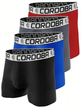 4 Boxers Cuecas Masculinas Cordoba de Microfibra Lisas e Estampadas