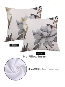 1pc Double-sided Printed Peach Skin Velvet Material Ink Flower Pattern Pillow Case - Multicolor - View 3