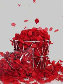 100片玫瑰花瓣,用於婚禮手捧、浪漫婚禮裝飾、情人節、求婚 - 紅色 - 查看 4