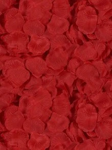 100片玫瑰花瓣,用於婚禮手捧、浪漫婚禮裝飾、情人節、求婚 - 紅色 - 查看 8