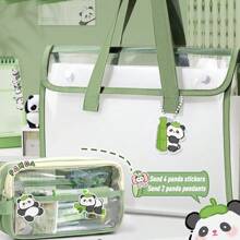 A4 Transparent Document Storage Bag, Accordion Style With Handle, Perfect For Primary, Middle And High School Students To Organize Homework, Notes And Exams By Subject(With Zipper) - Blue - View 8