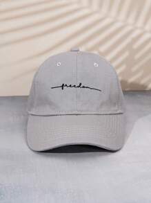 1入組中性Y2K刺繡“自由”棒球帽鴨舌帽，可調節的戶外休閒帽適用於春季、秋季、旅遊、海灘和假期 - 灰色 - 查看 2