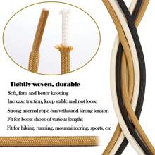 ZHENTOR 1 đôi Tròn Điền kinh Dây giày Cho nam giới & NỮ , Đối với Bóng rổ & Giải trí Giày dép , Đen & Trắng & Đầy màu sắc Chống trượt Dây giày - màu đen - Xem 2