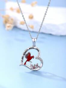 H Z JEWERLY 1入流行創意白金鍍金心型鸚鵡吊墜項鍊,配有搪瓷裝飾,適合女性日常穿著,假日派對,情侶禮物,女友禮物,家庭禮物,最好的朋友禮物 - 彩色 - 查看 7