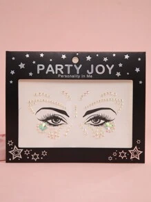 Party Joy 1個眼、臉部蝴蝶面具貼紙,用於節日派對,性感鑽石膠貼紙,樹脂寶石貼紙,暫時紋身胸貼,適用於裝飾化妝舞蹈 - 彩色 - 查看 3