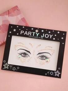 Party Joy 1個眼、臉部蝴蝶面具貼紙,用於節日派對,性感鑽石膠貼紙,樹脂寶石貼紙,暫時紋身胸貼,適用於裝飾化妝舞蹈 - 彩色 - 查看 4