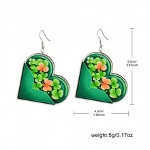 2pcs New Fashion St. Patrick'S Day Themed Irish Party Holiday Wooden Women'S Earrings - Style 4 - View 2