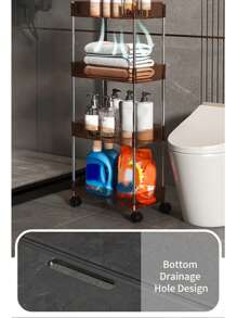 WORTHBUY 1pc Multi-Functional Four-Layer Plastic Storage Rack, Movable Snack Drink Vegetable Storage Cart, Ideal For Kitchen, Living Room And Bathroom - Clear - View 7
