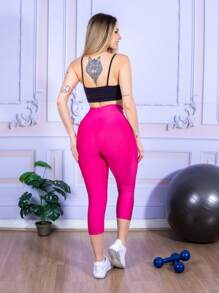 LLEVO Women Sports Leggings - 粉色 - 查看 5