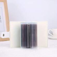 1Pc Oil Painting PU Leather Card Holder: Perfect For IC/ID Cards, Bank Cards And Business Cards Flower Animation Card Holder Anti-Degaussing Multi-Card Slots Bank Card Holder Document Holder Valentine's Day Gift, Gift For Girlfriend, Gift For Wife, Mother, Colleague, Friend - Blue - View 3