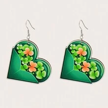 2pcs New Fashion St. Patrick'S Day Themed Irish Party Holiday Wooden Women'S Earrings - Style 4 - View 1