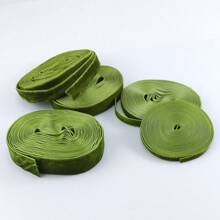 1pc 4.57m Long Olive Green Single-Sided Non-Elastic Colored Flocked Ribbon, Swan Flocked Ribbon, Flocking Satin Ribbon, Bowknot Diy Clothing (Length May Have Deviation Due To Manual Measurement)