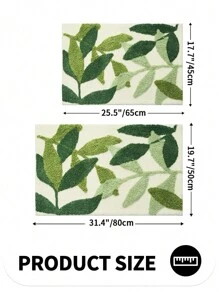 1 Thảm Tắm Chống Trơn Trượt Hình Lá, Thảm Trải Sàn Polyester Chống Trơn Trượt, Dành Cho Phòng Tắm, Trang Trí Phòng - Nhiều màu - Xem 3