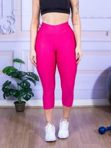 LLEVO Women Sports Leggings - 粉色 - 查看 2