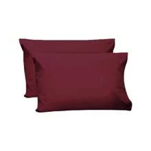 Par de Fundas De Almohada Tamaño Estándar Algodón Básico 200, Tejido Percál -15 Colores A Elegir - Vino Tinto - Ver 1