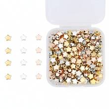 1box/200pcs 6mm Ccb Plating Five Pointed Star Shaped Loose Beads For Handmade Diy Jewelry Making Accessories - One Box - View 2