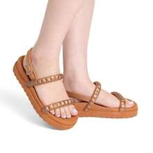 Women Platforms & Wedge Sandals - 駝色 - 查看 5
