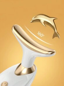 1pc Mini Dolphin Electronic Facial Massager, 5w Power, Made Of Abs Material, Quickly Tighten Skin And Reduce Fine Lines - White - View 3
