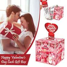 快樂情人節現金禮盒用於diy情人節主題派對現金抽獎盒場景佈置給她一份有趣的驚喜禮物。 - 彩色 - 查看 1