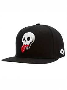 1 Pieza Gorra De Béisbol Con Diseño Bordado De Y2k De Cráneo Y Lengua, En Color Azul Marino Unisex, Adecuada Para Actividades Al Aire Libre Y Uso Diario, Protección Solar - Azul Marino - Ver 5