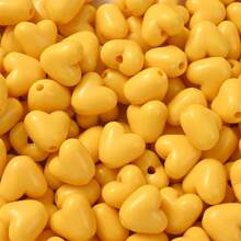 100入組亮光塑膠可愛夾層愛心珠子,直徑10mm,帶有2mm孔洞,淡粉色珠子心形,製作情人節珠寶首飾 - Heart - 查看 16