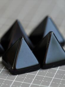 2pcs Mini Crystal Pyramid Diy Jewelry Accessory For Women'S Daily Use - Obsidian - View 1