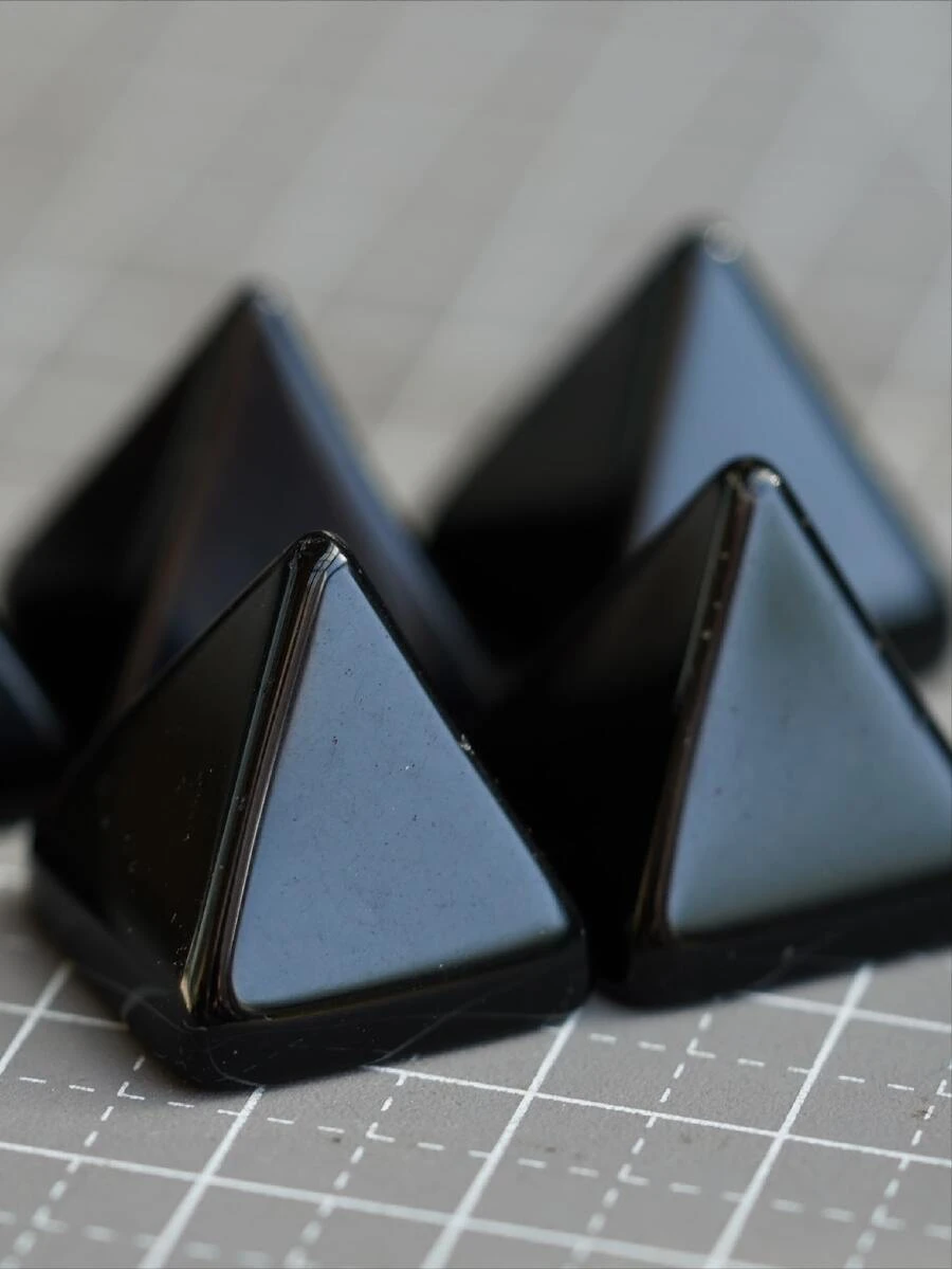 2pcs Mini Crystal Pyramid Diy Jewelry Accessory For Women'S Daily Use - Obsidian - View 1