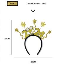 1 Piece 2024 New Year Fireworks Champagne Headband Happy New Year New Year Party Headdress Dress Up Suitable For New Year Party Party, New Year Gift - Multicolor - View 2
