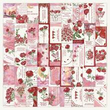 60 Pieces Of Rose Bookmark Stickers, High-Looking Illustrations, Ins Style Cards, Stationery, Books, Helmets, Mobile Phones, Tablets, Luggage, Decorative Stickers - Multicolor - View 1