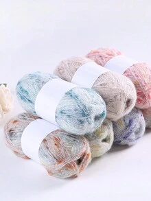 1 Roll 100g 6500cm/2559in Length Plush Yarn, Multicolored Pompom Scarf Yarn For Diy Hand Knitting Blanket, Pillow, Scarf, Hat, Or Other Thick Yarn Crafts - 1 - View 4