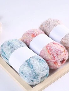 1 Roll 100g 6500cm/2559in Length Plush Yarn, Multicolored Pompom Scarf Yarn For Diy Hand Knitting Blanket, Pillow, Scarf, Hat, Or Other Thick Yarn Crafts - 1 - View 3