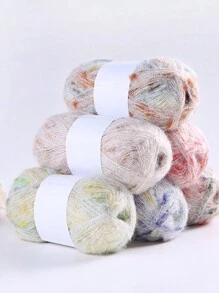 1 Roll 100g 6500cm/2559in Length Plush Yarn, Multicolored Pompom Scarf Yarn For Diy Hand Knitting Blanket, Pillow, Scarf, Hat, Or Other Thick Yarn Crafts - 1 - View 2