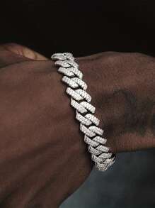 CVNANA 1pc Fashion Hip Hop Men's Chain Bracelet With Flip Clasp, Wristband