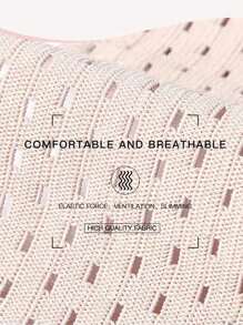 1 件運動和健身腰帶,黑色/米色/鏤空設計,四季皆宜 - 杏色 - 查看 8