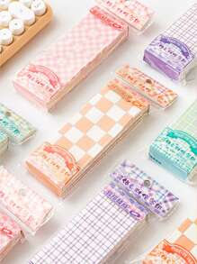 1套200张装饰材质便签纸带人物图案可撕便签ins风简约学习纸超吸引人的便签 - 彩色 - 查看 3