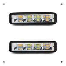 Pair Of 24 Hiper Led Headlights White Amber Strobe Bar - 白黃色 - 查看 2