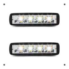 Pair Of 24 Hiper Led Headlights White Amber Strobe Bar - 白黃色 - 查看 5