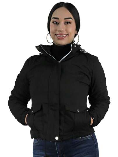 Chamarra Chaqueta Corta Ligera Térmica De Temporada  Para Dama-Chaqueta Bomber Paravientos Casual para Mujer - Con Forro a Cuadros y Cordón Ajustable - Varios Diseños