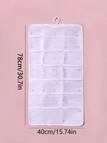 1入組白色18格多功能掛式化妝品收納袋,適用於浴室、臥室等 - 白色 - 查看 6