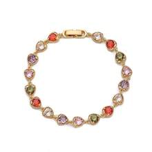 1pc Elegant & Delicate Colorful Heart-Shaped Cubic Zirconia Decorated Bracelet, Perfect Gift For Women'S Birthday And Holidays - Love Bracelet - View 5