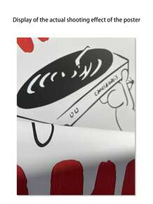 1pc Canvas Print Poster With Removable Frame, Multiple Sizes Available, Cute Cartoon Mouse Design, "Music Is Better Than Cheese" Modern Stylish Creative Wall Art Decor For Living Room, Bedroom, Hallway, Up To 60*90cm, Wood Magnetic Hanging Scroll Frame, Art Gift, Home Decor, PVC Tube Safe Packaging