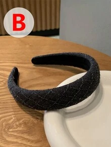 1 件裝寬邊皮革髮帶復古高骷髏形髮夾適合女士戶外佩戴髮飾 - C-1274 - 查看 4