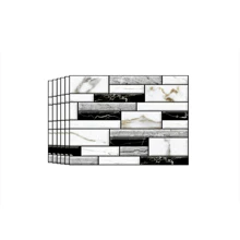 3D 10-Sheet Self Adhesive Backsplash Tiles For Kitchen Bathroom,  Black, White, Gray Marble Patterns, Materials Enhance Overall Aesthetics, Waterproof And Oil Resistant - Black and White - View 7
