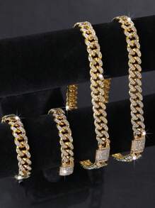 1 件歐美邁阿密時尚 12 毫米手鍊男士潮流街頭項鍊毛衣鍊各種尺寸 - 銀色 - 查看 7